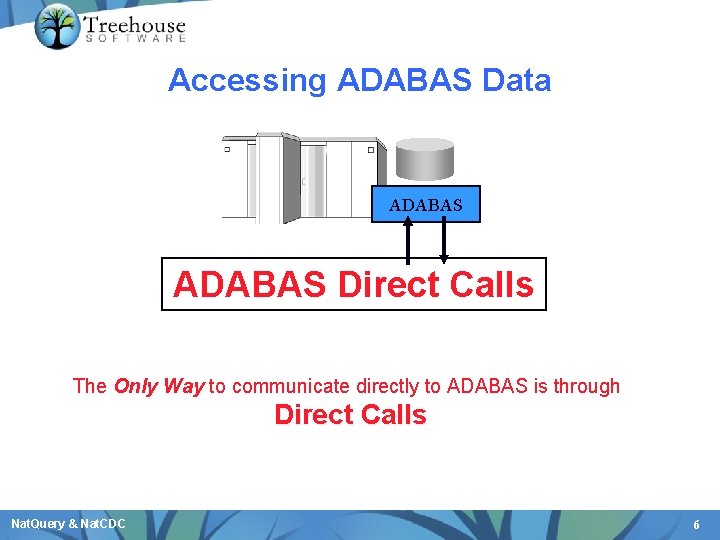 Accessing ADABAS Data ADABAS Direct Calls The Only Way to communicate directly to ADABAS