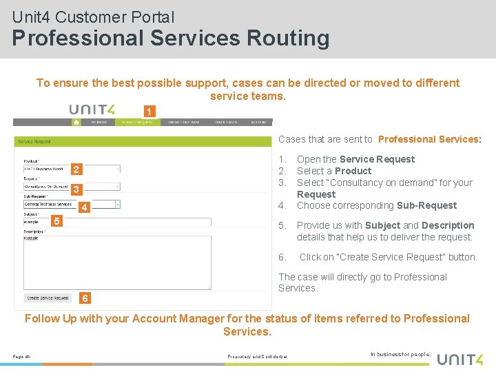 Unit 4 Customer Portal Professional Services Routing To ensure the best possible support, cases