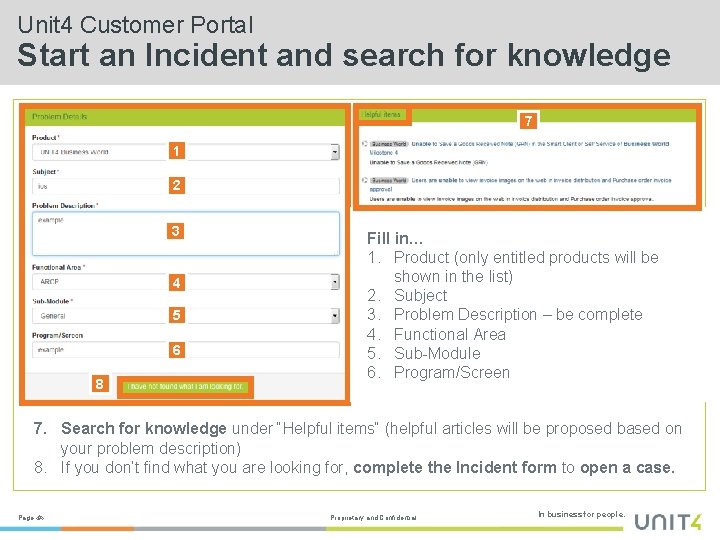 Unit 4 Customer Portal Start an Incident and search for knowledge 7 1 2