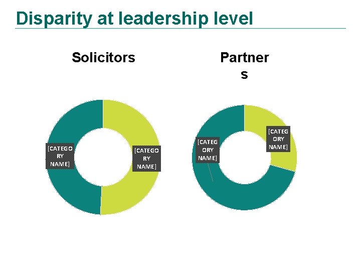 Disparity at leadership level Solicitors [CATEGO RY NAME] Partner s [CATEG ORY NAME] 