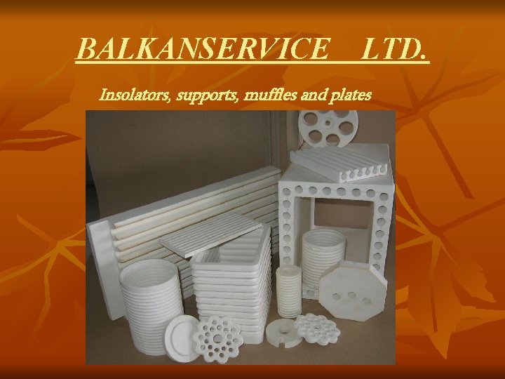 BALKANSERVICE LTD. Insolators, supports, muffles and plates 