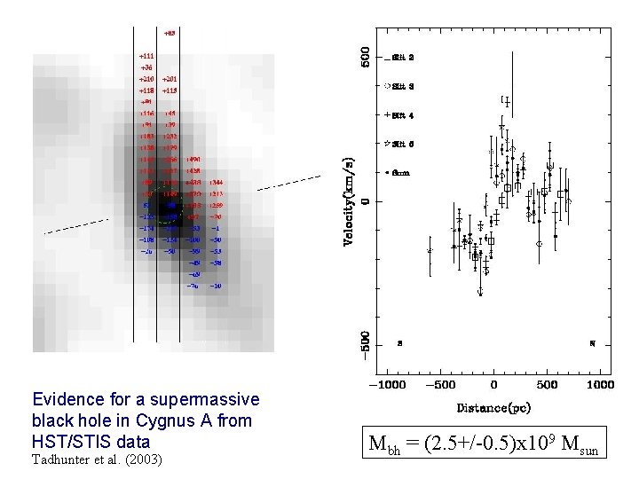 Evidence for a supermassive black hole in Cygnus A from HST/STIS data Tadhunter et