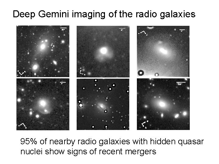 Deep Gemini imaging of the radio galaxies 95% of nearby radio galaxies with hidden