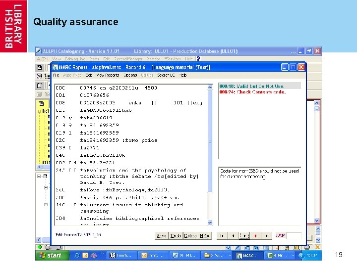 Quality assurance 19 