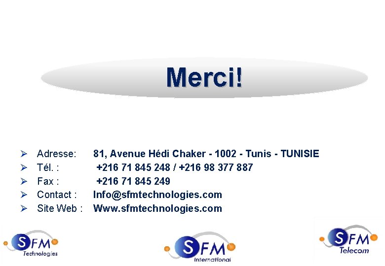 Merci! Ø Ø Ø 47 Adresse: Tél. : Fax : Contact : Site Web