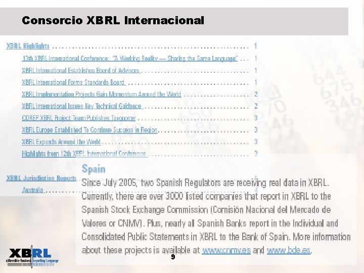 Consorcio XBRL Internacional 9 