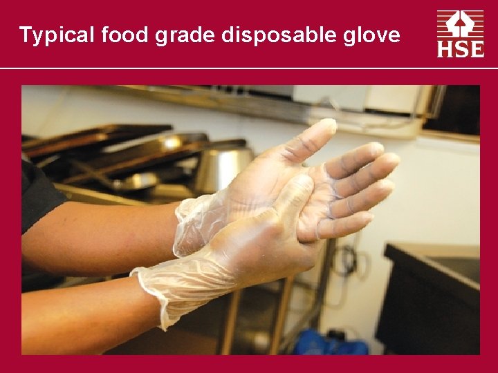 Typical food grade disposable glove 