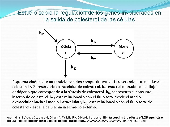 Estudio sobre la regulación de los genes involucrados en la salida de colesterol de