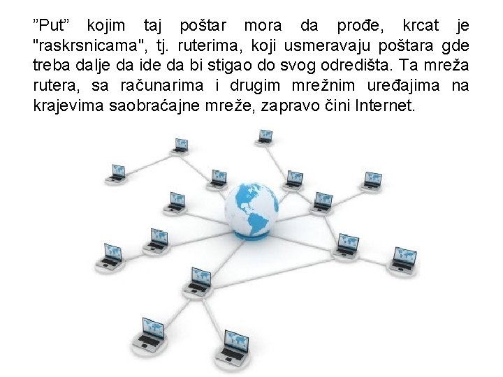 ”Put” kojim taj poštar mora da prođe, krcat je "raskrsnicama", tj. ruterima, koji usmeravaju