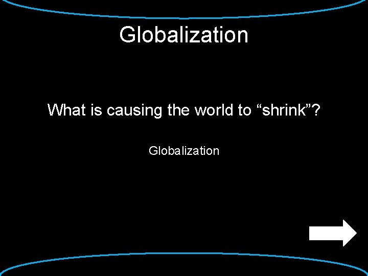 Globalization What is causing the world to “shrink”? Globalization 