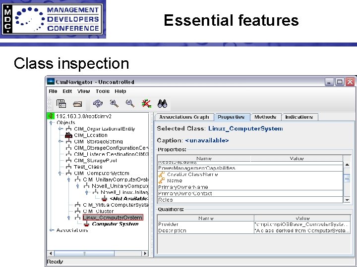 Essential features Class inspection 