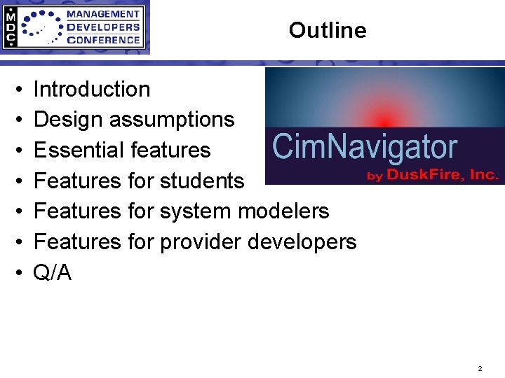 Outline • • Introduction Design assumptions Essential features Features for students Features for system
