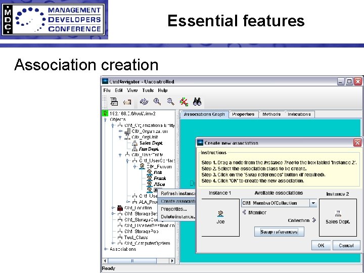Essential features Association creation 