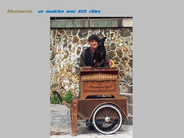 Montmartre un musicien avec son chien 