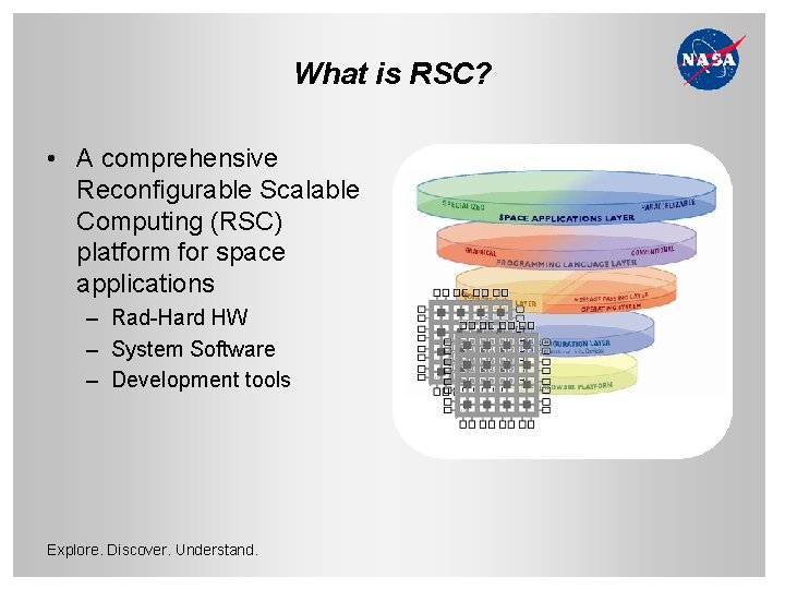 What is RSC? • A comprehensive Reconfigurable Scalable Computing (RSC) platform for space applications