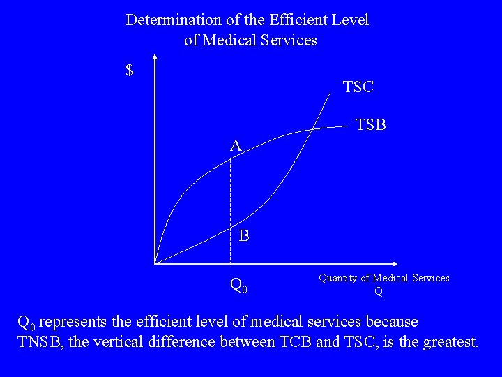 Determination of the Efficient Level of Medical Services $ TSC TSB A B Q