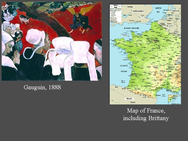 Gauguin, 1888 Map of France, including Brittany 