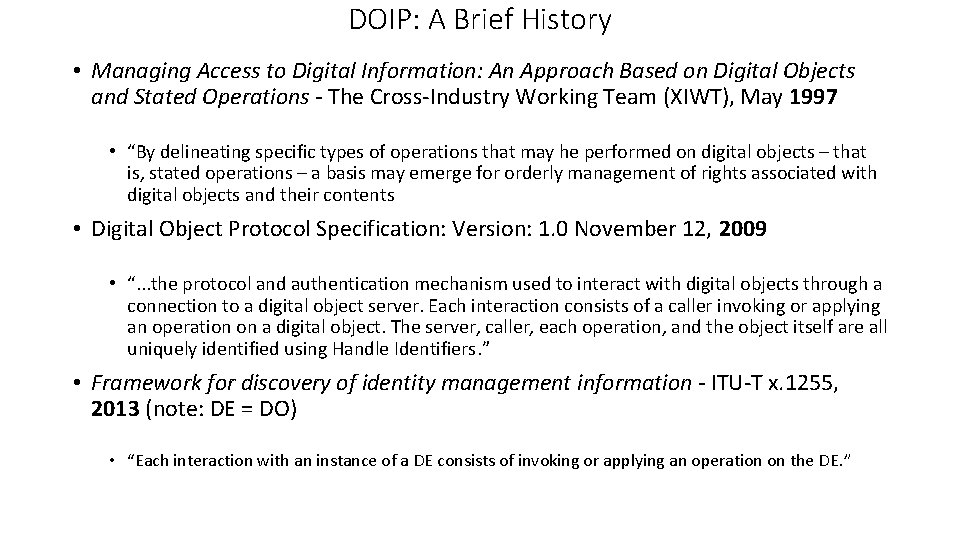 Digital Object Interface Protocol DOIP 19 Mar 2018