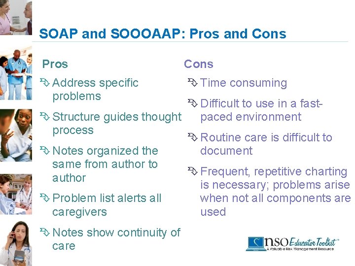 SOAP and SOOOAAP: Pros and Cons Pros Cons Ê Address specific problems Ê Time