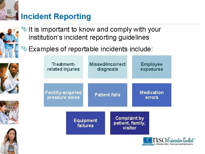 Incident Reporting Ê It is important to know and comply with your institution’s incident