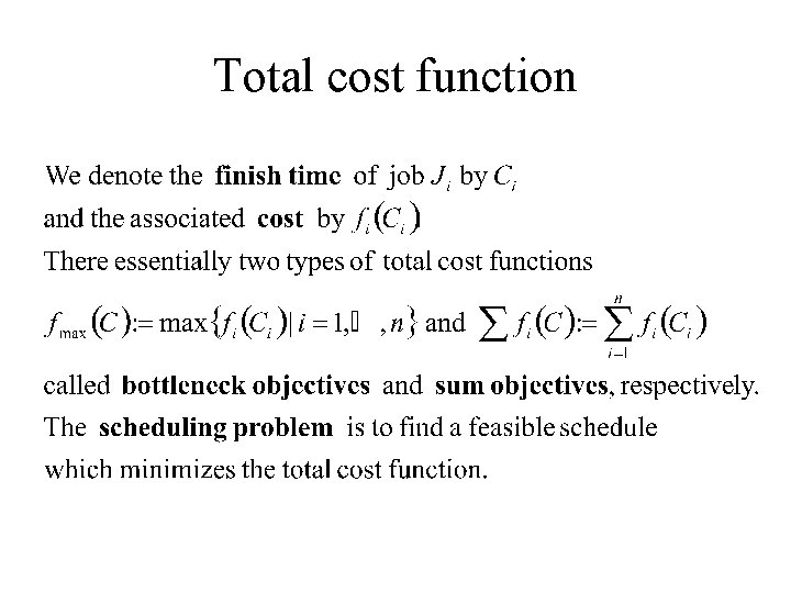 Total cost function 