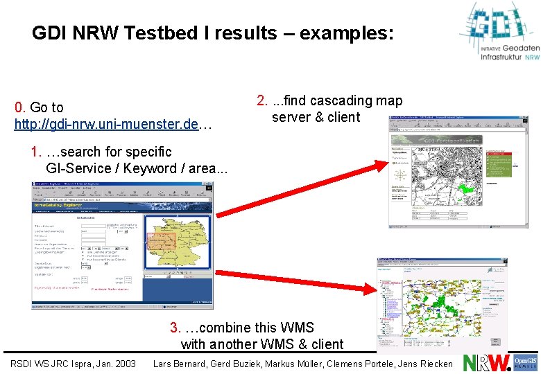 GDI NRW Testbed I results – examples: 0. Go to http: //gdi-nrw. uni-muenster. de…