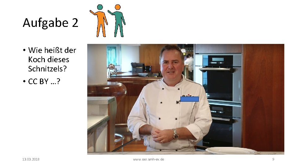 Aufgabe 2 • Wie heißt der Koch dieses Schnitzels? • CC BY …? 13.