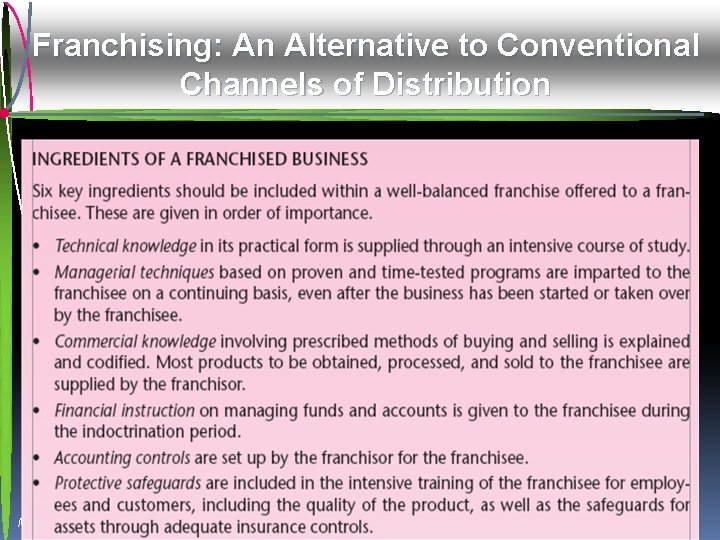 Franchising: An Alternative to Conventional Channels of Distribution Mc. Graw-Hill/Irwin © 2009 The Mc.