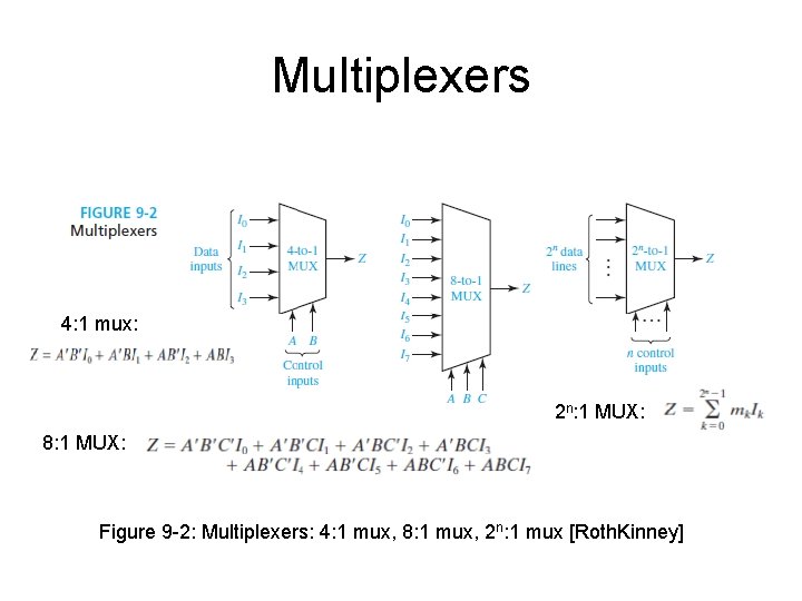 Multiplexers 4: 1 mux: 2 n: 1 MUX: 8: 1 MUX: Figure 9 -2: