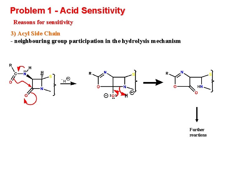 Problem 1 - Acid Sensitivity Reasons for sensitivity 3) Acyl Side Chain - neighbouring