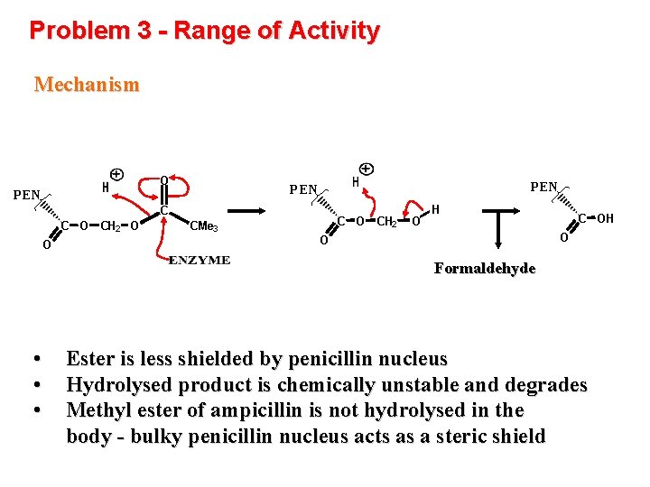 Problem 3 - Range of Activity Mechanism O PEN PEN C C O CH