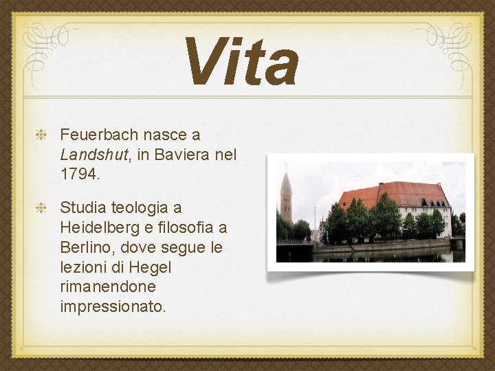 Vita Feuerbach nasce a Landshut, in Baviera nel Landshut 1794. Studia teologia a Heidelberg