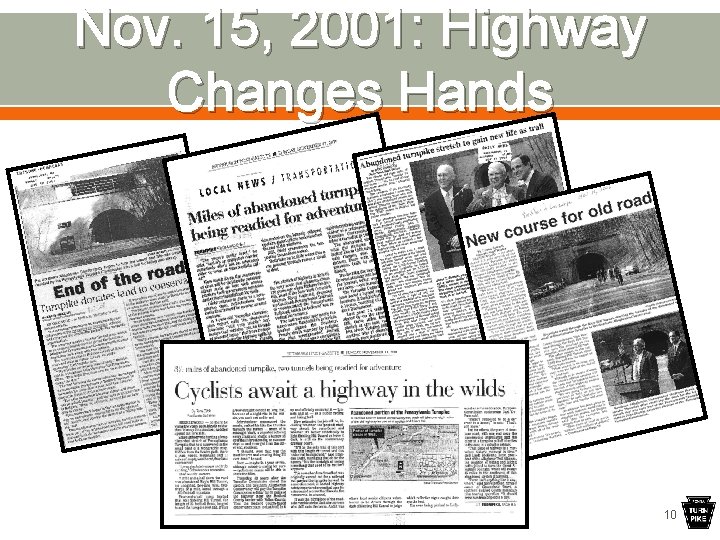 Nov. 15, 2001: Highway Changes Hands 10 