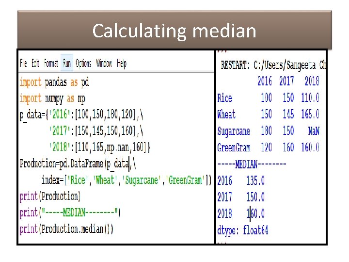 Calculating median 