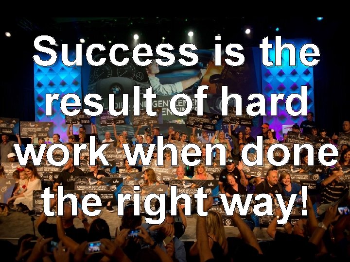 Success is the result of hard work when done the right way! 