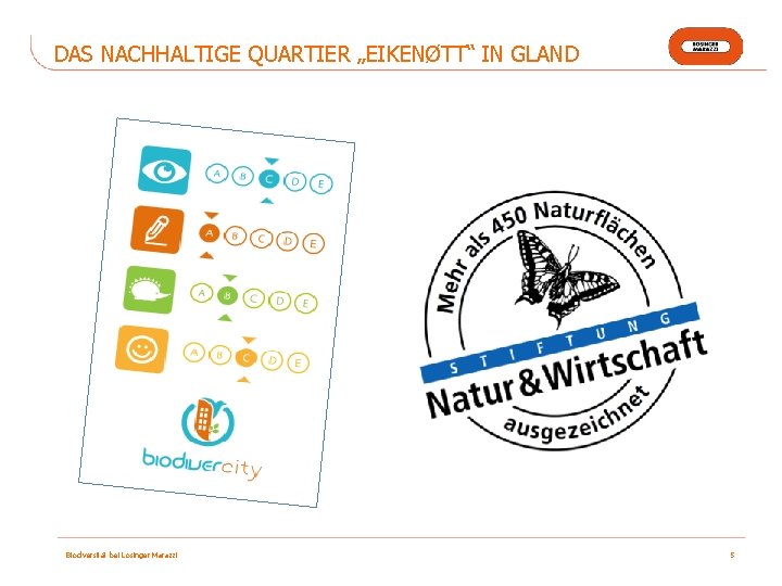 DAS NACHHALTIGE QUARTIER „EIKENØTT“ IN GLAND Biodiversität bei Losinger Marazzi 5 