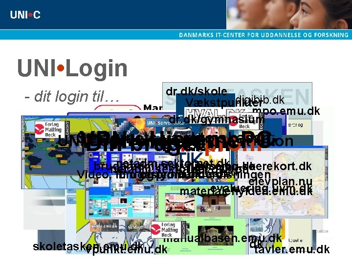 UNI • Login - dr. dk/skole dit login til… digibib. dk Vækstpunkter mpo. emu.