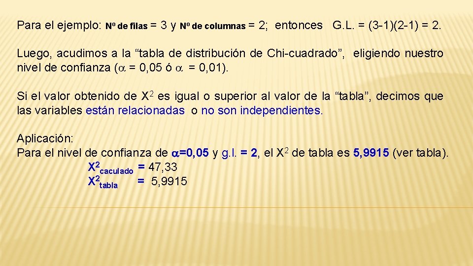 Para el ejemplo: Nº de filas = 3 y Nº de columnas = 2;