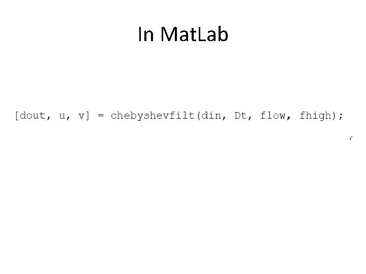 In Mat. Lab 