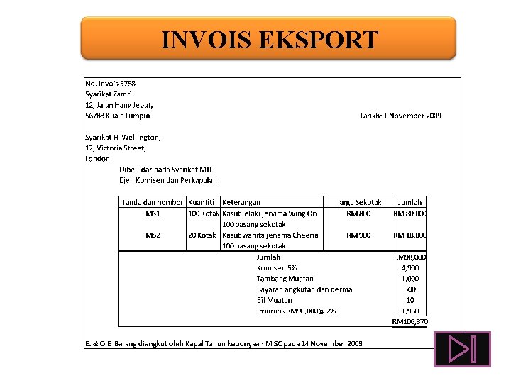 INVOIS EKSPORT 