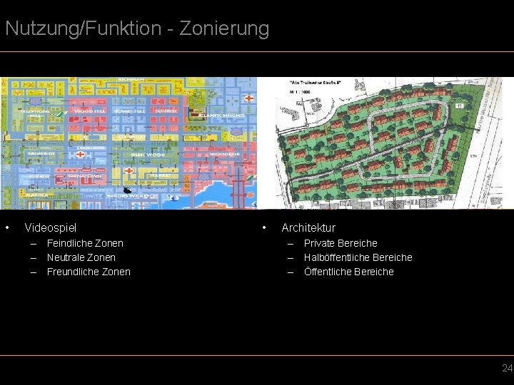 Nutzung/Funktion - Zonierung • Videospiel – Feindliche Zonen – Neutrale Zonen – Freundliche Zonen