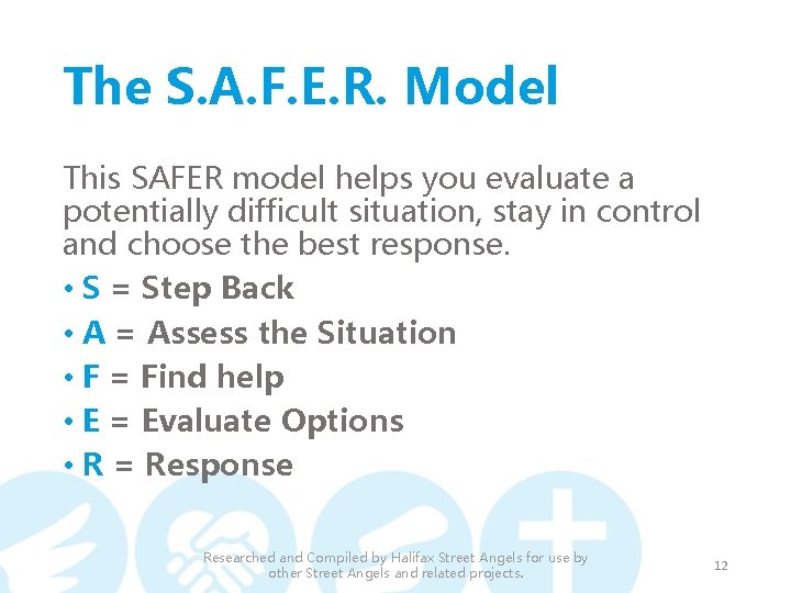 The S. A. F. E. R. Model This SAFER model helps you evaluate a