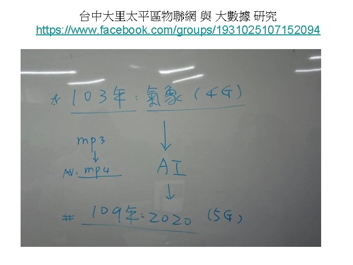 台中大里太平區物聯網 與 大數據 研究 https: //www. facebook. com/groups/1931025107152094 