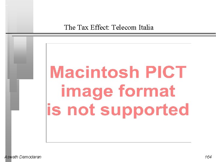 The Tax Effect: Telecom Italia Aswath Damodaran 164 