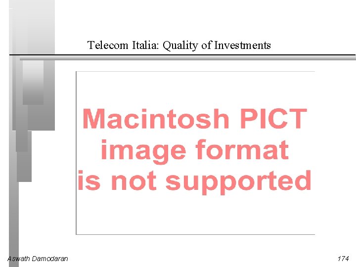 Telecom Italia: Quality of Investments Aswath Damodaran 174 