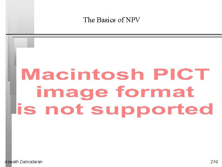 The Basics of NPV Aswath Damodaran 219 