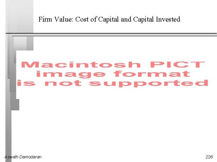 Firm Value: Cost of Capital and Capital Invested Aswath Damodaran 226 