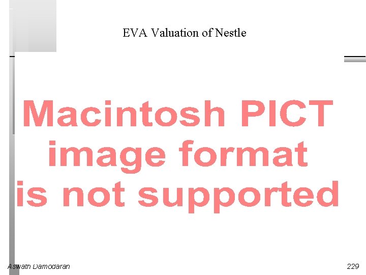 EVA Valuation of Nestle Aswath Damodaran 229 