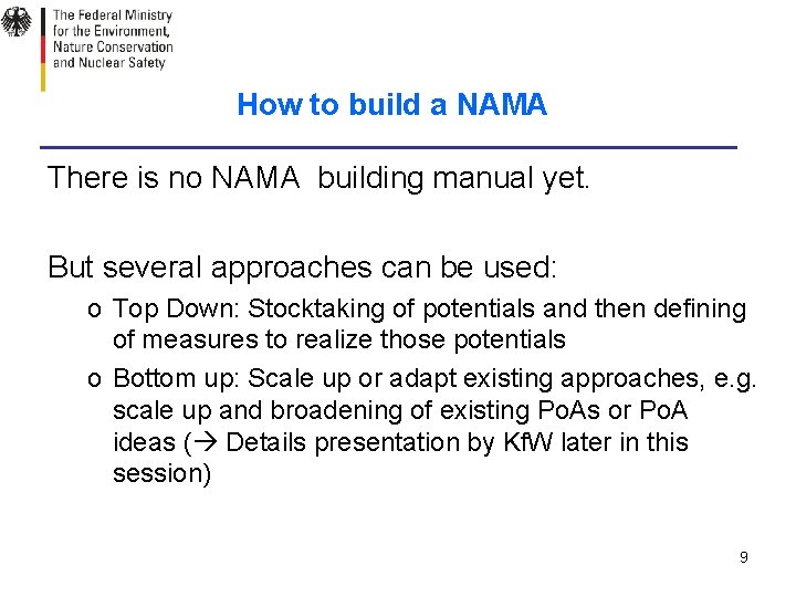 How to build a NAMA There is no NAMA building manual yet. But several