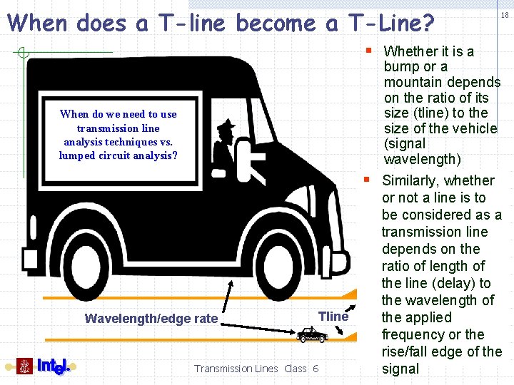 When does a T-line become a T-Line? 18 § Whether it is a bump